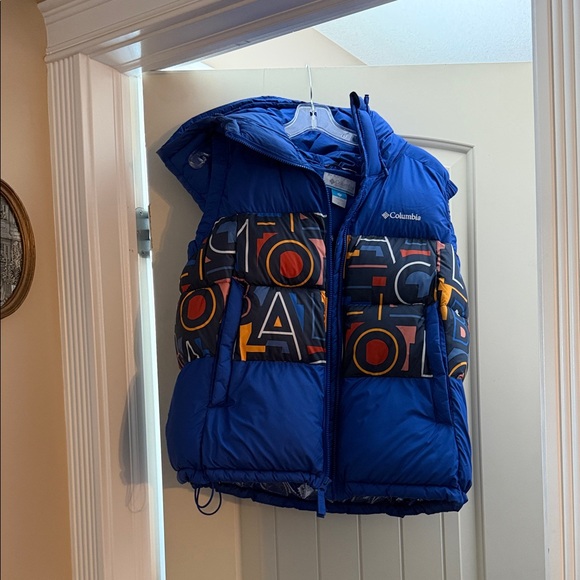 Columbia Jackets & Blazers - Columbia Royal Blue Puffer Vest with Graphic Lettering Panel new